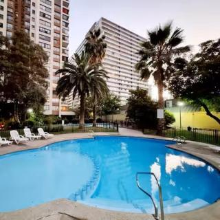 Depto full, excelente vista, parking y piscina - Santiago - 2
