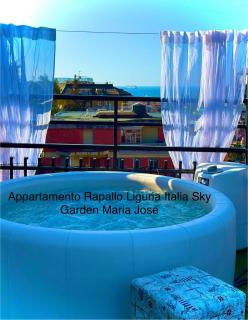 Appartamento Rapallo Sky Garden Maria Jose Liguria - Attico vista mare - Terraces - 2 bagni- 2 Camera da Letto - Box, Wi-fi, Idromassaggio Free inteiro Attico per Voi, con Ascensore - 7