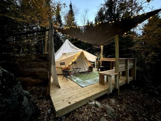 Canvas Bell Tent in the Woods in Hardwick, VT - 0