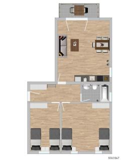 STA1067 Moderne Monteurwohnung mit Balkon - 1