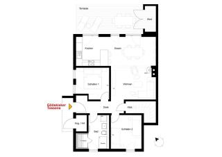 Gööskieker-ebenerdige Ferienwohnung mit 2 Schlafzimmern und großer Trrasse - Tossens - 1