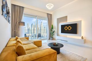 Luxury 2BR Apartment in Grand Bleu Tower at EMAAR Beachfront - High Floor with Marina and City View, Private Beach Access by Stayfinity - 0
