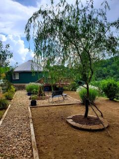 Unique Yurt Rental on Peony Farm with Riverfront View in Clyde, North Carolina - 9