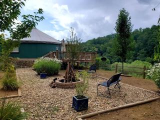 Unique Yurt Rental on Peony Farm with Riverfront View in Clyde, North Carolina - 7