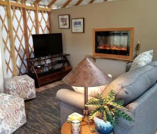 Unique Yurt Rental on Peony Farm with Riverfront View in Clyde, North Carolina - 3