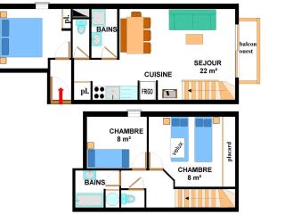Duplex 3 chambres pour 8 pers avec jolie vue village à Aussois - FR-1-508B-16 - Aussois - 5