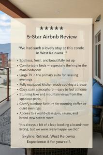 Luxury Lake View Condo in West Kelowna, 5 Star Resort with Pool, Hot Tub and Gym - West Kelowna - 9