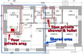 Casa celeste, stanza in appartamento condiviso - 9