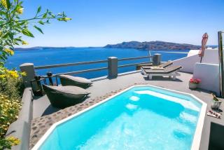 Luxury Santorini Villa Hidden Gem Villa Private Pool Sea Caldera View 1 Bedroom Oia - Thólos - 9