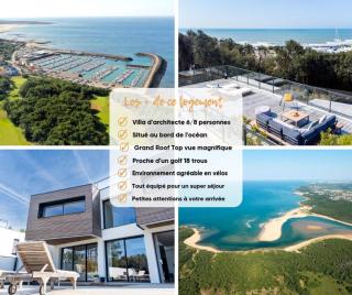 "ROOF TOP ET OCEAN" Villa d'Architecte, haut de gamme, 207 m2 habitables, 6 à 8 personnes, piscine chauffée, Roof Top vue Port et Océan, accès littoral à pied - Talmont - 9