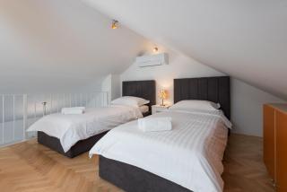 APARTMENTS BRUNO 1&2 - two-room penthouse apartments - wonderful panoramic view of the sea - the best location, first row to the beach - 10 minutes from Supetar ferry port - free secured parking - facilities nearby - Sutivan - 6