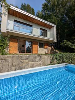 Modernistyczna willa poety i aktorki, z widokiem na jezioro i góry oraz prywatnym basenem, sauną, kominkiem, lasem i ogrodem - 9