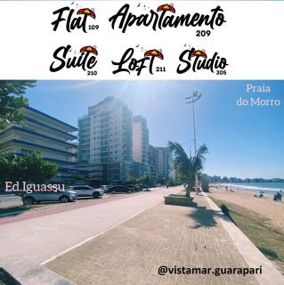 Studio 305 - Praia do Morro Guarapari ES - prédio frente Mar - varanda com vista mar - elevador - atravessou a avenida, ja esta na Praia - internet - SEM vaga ou VER Disponibilidade da garagem - 5