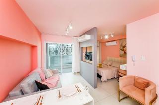 Studio Pink com ar, varanda, academia e piscina - 4