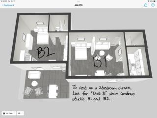 Newly Renovated Studio B2 with Patio Sleeps 2 - 1