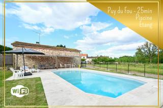 L'Evasion en Pierre Piscine et Étang Privé - Saint-Macaire-en-Mauges - 0
