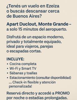 Apart Duclout Monte Grande a 15 minutos del Aeropuerto EZE - Monte Grande - 7