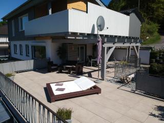 Exklusive Ferienwohnung im Ferienhaus "Agger-Blick" mit riesiger Seeblick-Terrasse, Sauna, E-Kamin & Kajak - Gummersbach - 7
