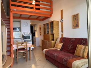 Studio mezzanine climatisé, terrasse vue mer, parking privé, proche plage - FR-1-229D-158 - Fleury - 8