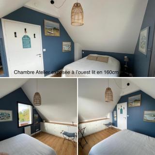 Ty Glazu Doelan espace 60m2, Port& criques à pied, 2 chambres privées au 1er étage, SDB, WC séparé - Clohars-Carnoët - 2