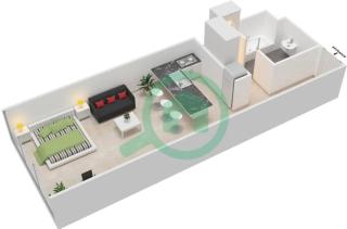 Fully furnished studio with balcony, shared infinity pool, gym and private parking - 1