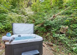 Cozy Stream True Log Cabin w/ Hot Tub Near SMNP - Maggie Valley - 1