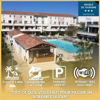 LE BLEU CAMARGUE - T3 EN DUPLEX CLASSÉ 3 ETOILES - Piscine privative à la résidence - Parking Gratuit - Wifi - Animaux acceptés - Taxe de séjours réduite - Le Grau-du-Roi - 9