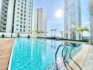 Straits Garden Suites #Pool with view #Seaview and bridge view #Georgetown #3pax #2BR2bath #1Queen 1Single #Quality well maintained #Private host - 7