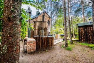 Domek lubiana180 WABI SABI w lesie jacuzzi sauna kominek - drewno w cenie pobytu - nad jeziorem Kaszuby pieski tylko do 10kg za dodatkową opłatą - Lubiana - 4