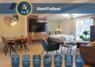 RtR Essen - Für bis zu 4 Personen - Voll ausgestattet - Balkon - Zentral Limbecker Platz - Messe - Uniklinikum - Smart TV 88"- Modern - 0
