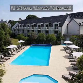 L'ES-CALE DE BEG-MEIL AVEC PISCINE ET PLAGE Appartement avec 1 chambre et 1 alcôve - Fouesnant - 0