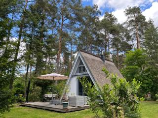 Ferienhaus Reetdach 1300qm Privatgrundstück Bootssteg Sauna Templin Lübbesee Uckermark Erholung pur Seenplatte - Petersdorf - 5