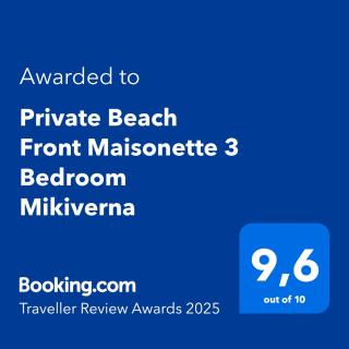 Private Beach Front Maisonette 3 Bedroom Mikiverna - Kalivia Poligirou - 9