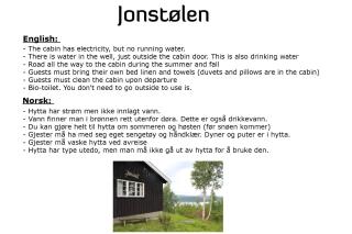 Jonstølen by Norgesbooking - cabin at 1020 masl - - 1