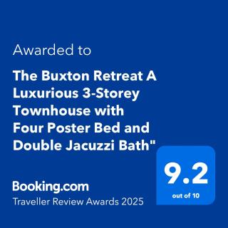 The Buxton Retreat A Luxurious 3-Storey Townhouse with Four Poster Bed and Double Jacuzzi Bath" - Buxton - 9