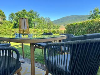 Ferienwohnung Chalet Bayrischer Wald in Villa Terrasse Bergblick Ski Sauna Arber Osser mit Hund bis 6Gäste - Hohenwarth - 7