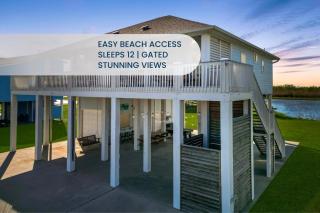 4BR Gulf Views - Ocean-View Deck, Games, Gated Privacy & Sleeps 12 - Port Bolivar - 4
