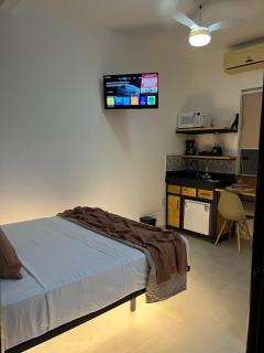 Flat com ar e varanda com linda vista para o Ibituruna - Véu de Noiva 204 - 8