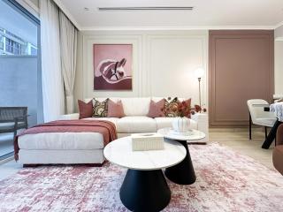 Stylish JVC 2BR Stay with Guest Room Rose Gold Accents - 6