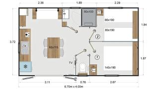 Kokua Vacances présente MOBIL HOME résidentiel toutes options camping 3 étoiles LESCAR - Lescar - 6