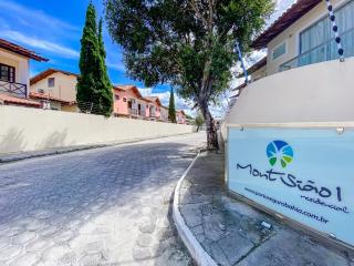 Casas no Residencial Mont Sião com 2 ou 3 suítes (todas com ar condicionado) condomíno a poucos metros da praia de Taperapuã (Axé Moi), com 2 piscinas adulto, 2 infantil, sauna e 2 portarias, casas com internet privativa 300MBPS - Porto Seguro - 9