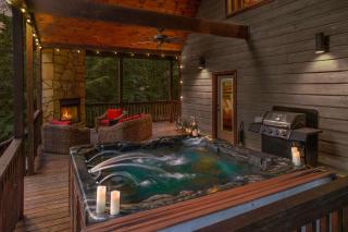 Rustic Cabin Near Creek with Hot Tub & Fire Pit - 9