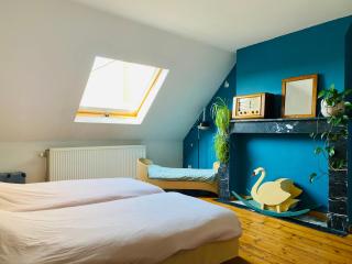 Blauwe kamer in herenhuis met 2X 1pers bed - Antwerp - 5