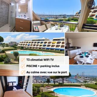 Port Horizon - T3 terrasse vue port climatisé piscine WIFI résidence Escale Port - Le Grau-du-Roi - 0