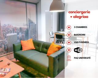 Vue dégagée Pyrénées Pau - 3 chambres 6 pers- Parking Gratuit - Pau - 0