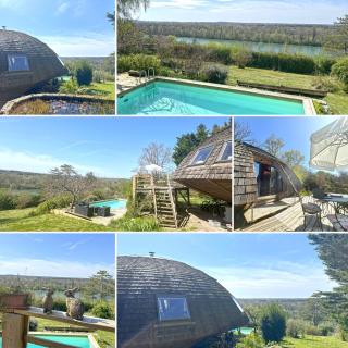 Dôme en bois avec Piscine et sa Vue seine et forêt - Fontaine-le-Port - 9