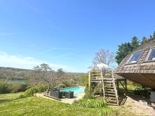 Dôme en bois avec Piscine et sa Vue seine et forêt - Fontaine-le-Port - 7