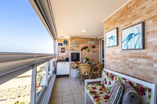 Vista cinematográfica 24º andar, frente total mar na Guilhermina, 2 quartos, condomínio com lazer total, enxoval, ar condicionado, churrasqueira, Wi-fi, Netflix, piscina aquecida, saunas, 2 vagas e portaria 24 horas - Praia Grande - 5