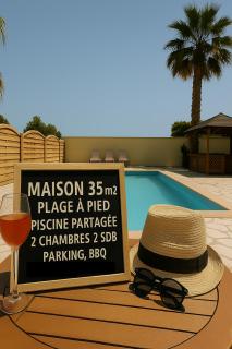 Rêve D'Azur en bord de mer à la Nartelle avec Piscine dans la résidence, Terrasse, BBQ, 2 chambres 2 sdb logement de 35m2 draps inclus - Sainte-Maxime - 0
