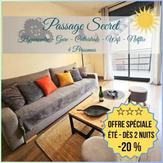 Passage Secret - Idéal Pro, Couples, Familles & Amis - Le calme en Hypercentre - Wifi Haut Débit - Netflix - Machine à laver - Gare, Cathédrale, Commerces, Restaurants & Transports en commun à moins de 10 Minutes à pied - Reims - 0